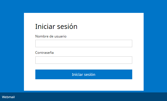 Cambio de contraseña webmail